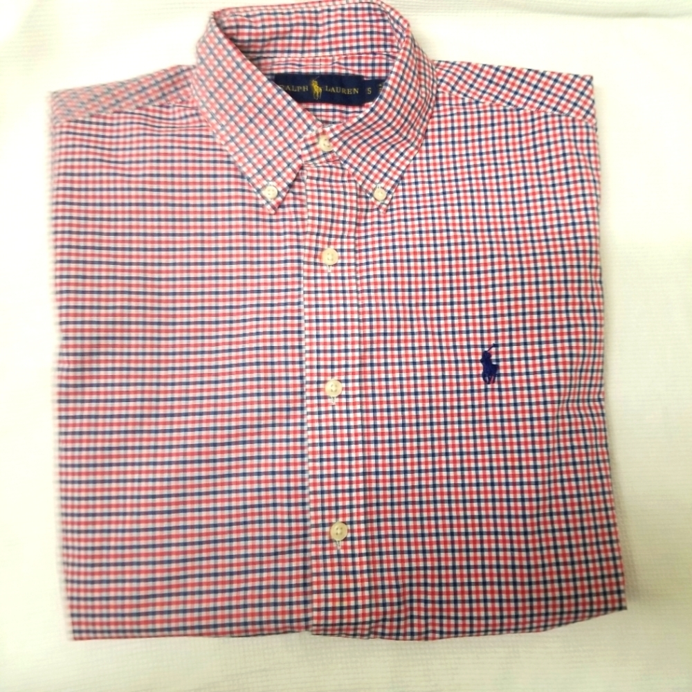 Ralph Lauren Short Sleeve Shirt, Red White, Blue
